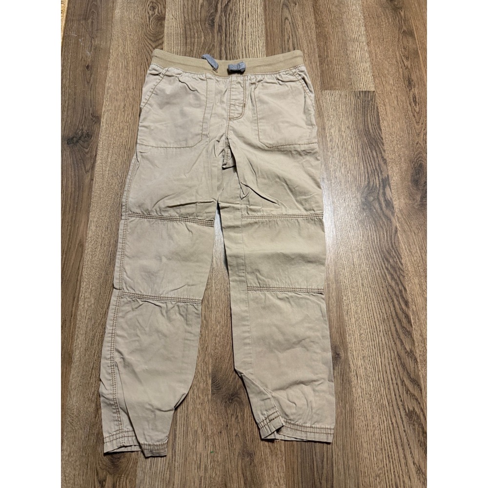 Carter Kid Pants Boy Size 6 Tan Pull On Jogger Pants Reinforced Knee Cotton